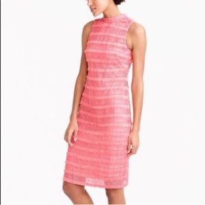 J. Crew Coral Sheath Dress Fringed size 4